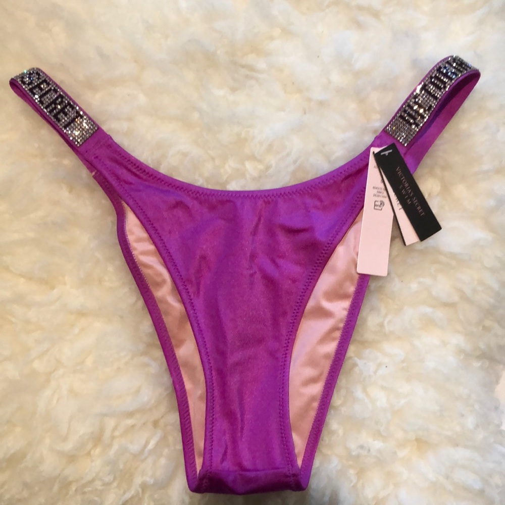 New Victoria’s Secret Bikini swimwear bling bottom Shine Strap NWT